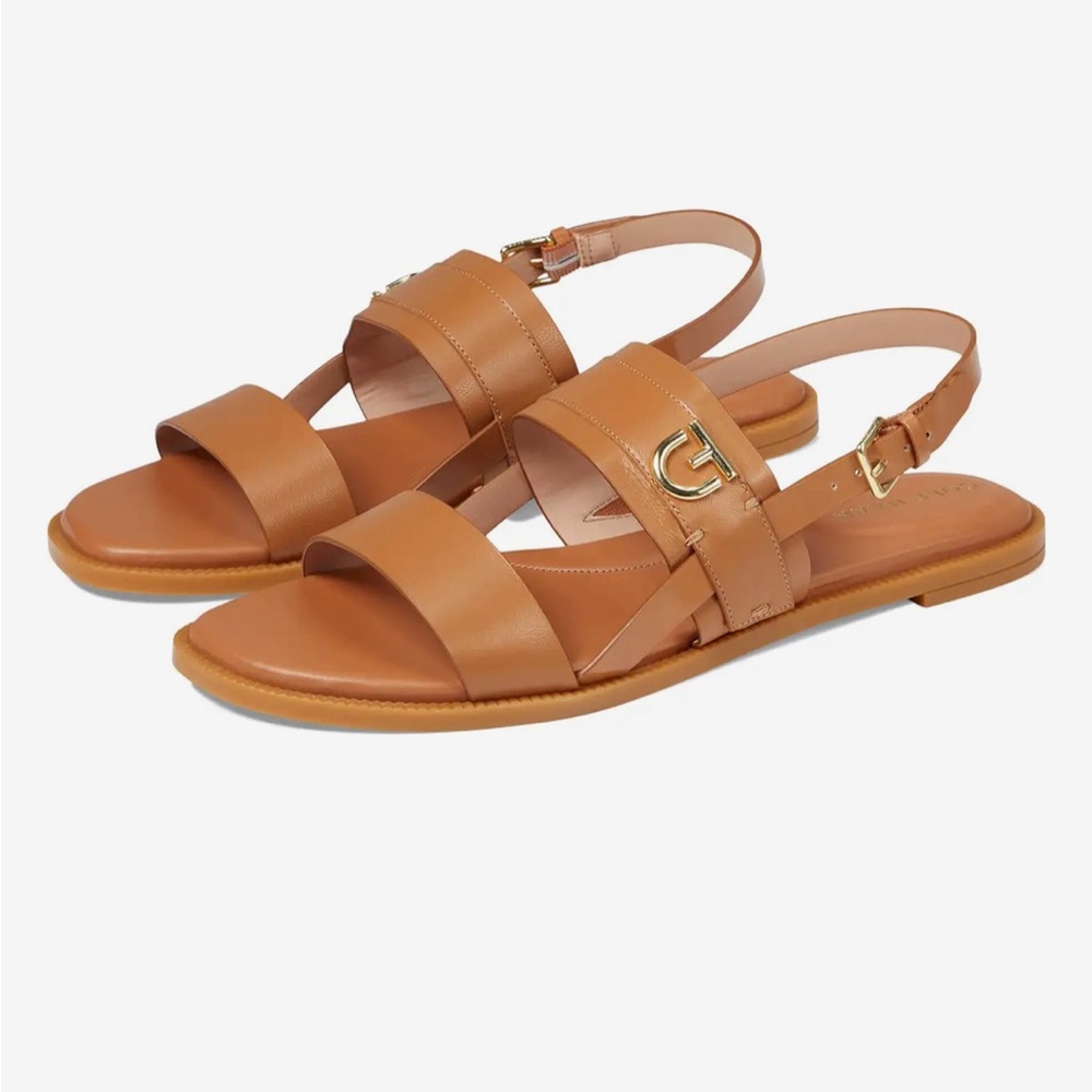Cole Haan Women's Charlotte Flat Sandal in Pecan Leather